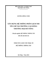 Xây dựng hệ thống phân lịch thi tín chỉ tại trường cao đẳng thương mại đà nẵng 