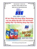 Phân tích hoạt động marketing của sản phẩm bột giặt aba mà doanh nghiệp đại việt hương đang thực hiện