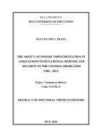 Quân đội thực hiện nhiệm vụ kinh tế gắn với quốc phòng   an ninh ở tây nguyên (1985   2013) tt tiếng anh 