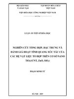 Luận án Tiến sĩ hóa học: Nghiên cứu tổng hợp, đặc trưng và đánh giá hoạt tính quang xúc tác của các hệ vật liệu tổ hợp trên cơ sở nano TiO2(CNT, ZnO, SiO2)