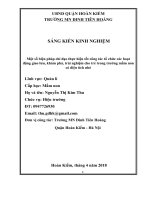 Một số biện pháp chỉ đạo thực hiện tốt công tác tổ chức các hoạt động giao lưu, khám phá, trải nghiệm cho trẻ trong trường mầm non có diện tích nhỏ 