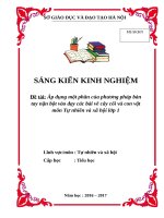 Áp dụng một phần của phương pháp bàn tay nặn bột vào dạy các bài về cây cối và con vật môn tự nhiên và xã hội lớp 1 