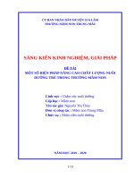 SKKN một số biện pháp nâng cao chất lượng nuôi dưỡng trẻ trong trường mầm non  