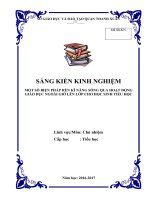 Một số biện pháp rèn kĩ năng sống qua hoạt động giáo dục ngoài giờ lên lớp (HĐGDNGLL) cho học sinh tiểu học 