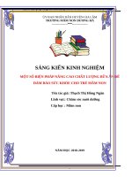 SKKN một số biện pháp nâng cao chất lượng bữa ăn để đảm bảo sức khỏe cho trẻ mầm non 