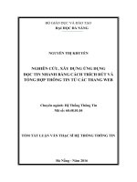 Nghiên cứu, xây dựng ứng dụng đọc tin nhanh bằng cách trích rút và tổng hợp thông tin từ các trang web 