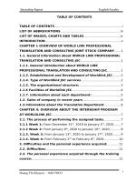 INTERNSHIP REPORT World link professional translation and consulting JSC
