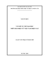 Vấn Đề Tự Chủ Đại Học Trên Báo Điện Tử Việt Nam Hiện Nay