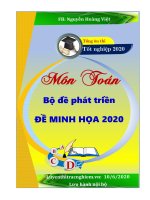 Bộ đề phát triển đề minh họa tốt nghiệp THPT năm 2020 môn Toán