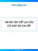 180 bài tập viết lại câu tiếng anh có đáp án và giải thích chi tiết