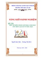 SKKN một số biện pháp giúp học sinh học tốt môn lịch sử ở tiểu học  