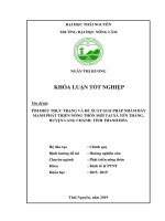 Tìm hiểu thực trạng và đề xuất giải pháp nhằm đẩy mạnh xây dựng nông thôn mới tại xã yên thắng, huyện lang chánh, tỉnh thanh hóa 
