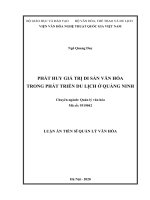 Phát huy giá trị di sản văn hóa trong phát triển du lịch ở quảng ninh