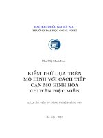 Luận án Tiến sĩ: Kiểm thử dựa trên mô hình với cách tiếp cận mô hình hóa chuyên biệt miền