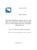 Giải pháp marketing trong cho vay tiêu dùng tại ngân hàng TMCP đầu tư và phát triển việt nam chi nhánh đông đắk lắk 