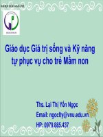 Giáo dục giá trị sống và kỹ năng tự phục vụ cho trẻ mầm non 