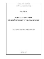 Luận văn thạc sĩ công nghệ thông tin: Nghiên cứu phát triển cổng thông tin điện tử cho doanh nghiệp