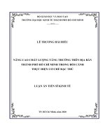 Nâng cao chất lượng tăng trưởng trên địa bàn thành phố hồ chí minh trong bối cảnh thực hiện cơ chế đặc thù 