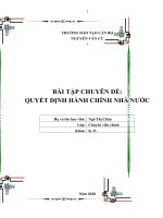 Bài tập chuyên đề quyết định hành chính nhà nước năm 2020