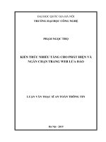 Luận văn thạc sĩ an toàn thông tin: Kiến trúc nhiều tầng cho phát hiện và ngăn chặn trang web lừa đảo.