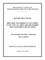 Kiệt quệ tài chính và các chiến lược tái cấu trúc doanh nghiệp việt nam theo chu kỳ sống (tt) 