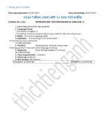 Giáo án tiếng anh lớp 11 thí điểm trọn bộ đầy đủ nhất