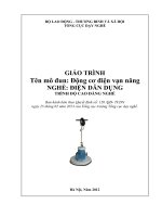 Giáo trình Động cơ điện vạn năng  Nghề: Điện dân dụng  Trình độ: Cao đẳng nghề (Tổng cục Dạy nghề)