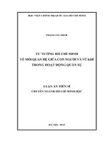 TƯ TƯỞNG HỒ CHÍ MINH VỀ MỐI QUAN HỆ GIỮA CON NGƯỜI VÀ VŨ KHÍ TRONG HOẠT ĐỘNG QUÂN SỰ