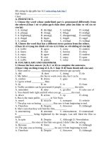 Đề thi học kì 2 tiếng anh lớp 7