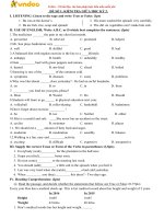 Đề thi học kì 2 tiếng anh lớp 7