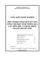 Sáng kiến kinh nghiệm Tiểu học: Một số biện pháp rèn kĩ năng sống cho học sinh thông qua các môn học và hoạt động ngoài giờ lên lớp