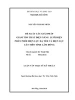 Đề xuất các giải pháp giảm tổn thất điện năng lưới điện phân phối điện lực đạ tẻh và điện lực cát tiên tỉnh lâm đồng 