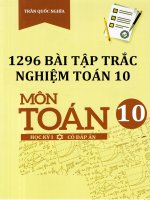1296 bài tập trắc nghiệm Toán 10 học kỳ 1 có đáp án chi tiết