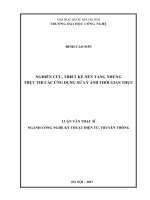 Luận văn Thạc sĩ ngành Công nghệ Kỹ thuật Điện tử, viễn thông: Nghiên cứu, thiết kế nền tảng nhúng thực thi các ứng dụng xử lý ảnh