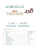 45 đề ôn thi vật lý theo cấu trúc đề tham khảo và nội dung tinh giảm