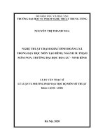Nghệ thuật chạm khắc đình hoàng xá trong dạy học môn tạo hình, ngành sư phạm mầm non, trường đại học hoa lư, ninh bình 
