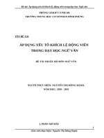 Sáng kiến kinh nghiệm: ÁP DỤNG YẾU TỐ KHÍCH LỆ ĐỘNG VIÊN TRONG DẠY HỌC NGỮ VĂN