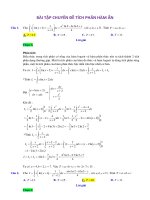 Bài Tập Chuyên Đề Tích Phân Hàm Ẩn ôn thi THPT môn Toán