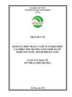 Đánh giá hiện trạng và đề xuất biện pháp cải thiện môi trường làng nghề đá mỹ nghệ non nước 