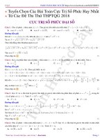 Hướng dẫn giải các bài Toán cực trị số phức