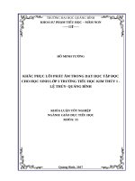 KHÓA LUẬN KHẮC PHỤC LỖI PHÁT ÂM TRONG DẠY HỌC TẬP ĐỌC CHO HỌC SINH LỚP 3 TRƯỜNG TIỂU HỌC