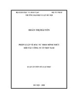 Pháp luật về đầu tư theo hình thức đối tác công tư ở Việt Nam