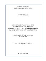 Đánh giá hiện trạng và đề xuất giải pháp nâng cao hiệu quả công tác quản lý chất thải rắn sinh hoạt tại huyện Hòa Vang, thành phố Đà Nẵng