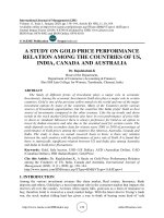 A study on gold price performance relation among the countries of US, India, Canada and Australia
