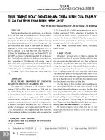 Thực trạng hoạt động khám chữa bệnh của trạm y tế xã tại tỉnh Thái Bình năm 2017