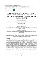Fundamentals of the system simulation methodology “person-machine” in project and program management