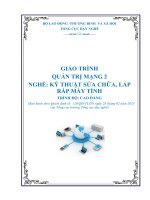 Giáo trình Quản trị mạng 2  Nghề: Kỹ thuật lắp ráp và sửa chữa máy tính  Trình độ: Cao đẳng nghề (Tổng cục Dạy nghề)