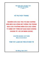 Nghiên cứu các yếu tố ảnh hưởng đến mức độ công bố thông tin trong báo cáo thường niên của các công ty niêm yết trên Sở Giao dịch chứng khoán Tp.Hồ Chí Minh (Hose)