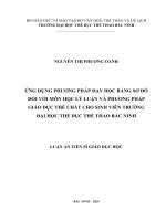 Ứng dụng phương pháp dạy học bằng sơ đồ đối với môn học lý luận và phương pháp GDTC cho sinh viên trường đại học TDTT bắc ninh 