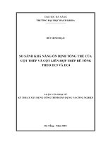 So sánh khả năng ổn định tổng thể của cột thép và cột liên hợp thép bê tông theo EC3 và EC4 